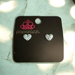 Paparazzi Light Blue Heart Stud Earrings